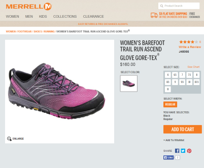 merrell barefoot trail run ascend glove gore-tex